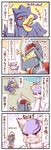  anger_vein angry bisharp blush clenched_teeth comic commentary_request gameplay_mechanics gen_2_pokemon gen_5_pokemon highres middle_finger mienshao murkrow no_humans pokemon pokemon_(creature) purple_eyes red_eyes sougetsu_(yosinoya35) teeth translated 