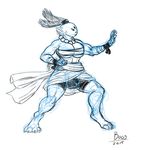  boo3 breasts bulge intersex lagomorph mammal martial_arts muscles rabbit under_boob 