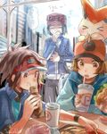  calme_(pokemon) eating kyouhei_(pokemon) naru_(andante) pokemon pokemon_bw pokemon_bw2 pokemon_xy touya_(pokemon) victini 