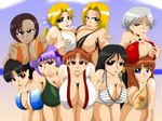  artist_kaiman breasts dead_or_alive gigantic_breasts helena_douglas huge_breasts large_breasts lei_fang long_hair multiple_girls tight tina_armstrong 