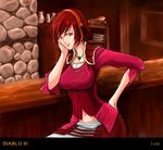  arcwind_black breasts diablo_3 hairband red_eyes red_hair tavern 