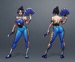  1girl ass breasts earrings fan jewelry josef_axner kitana mortal_kombat 