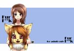  animal_costume brown_eyes brown_hair canine comic cover doujin_cover doujinshi female hair human kemono long_hair mammal red_eyes unknown_artist wolf 