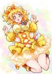  :o blonde_hair boots bow breasts chocokin choker cure_pine earrings fresh_precure! frills full_body hair_bow hair_ornament heart heart_hair_ornament jewelry knee_boots large_breasts magical_girl orange_bow orange_choker precure short_hair skirt solo wrist_cuffs yamabuki_inori yellow_eyes 