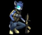  anthro canine female fox gun krystal mammal military nintendo ranged_weapon soldier star_fox video_games weapon 