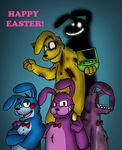  animatronic bonnie_(fnaf) bow_tie easter five_nights_at_freddy&#039;s five_nights_at_freddy&#039;s_2 holidays machine male mechanical robot shadow_bonnie_(fnaf) springtrap_(fnaf) teeth toy_bonnie_(fnaf) wolfscar2810 