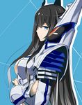  bad_id bad_pixiv_id black_hair blue_eyes crossed_arms from_side junketsu kill_la_kill kiryuuin_satsuki koko_shiguma long_hair upper_body 