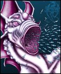  2003 ambiguous_gender anthro close-up dragon fish gills group leviathan marine markie multiple_eyes nude open_mouth purple_scales scalie spots teeth underwater vore water 
