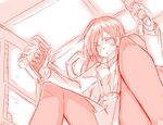  aldnoah.zero amifumi_inko bangs blush cockpit from_below highres long_sleeves monochrome open_mouth pantyhose piloting pink school_uniform seatbelt short_hair sketch solo swept_bangs uniform 