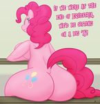  anthro big_butt breasts butt cutie_mark dialogue equine female friendship_is_magic fur gunpowdergreentea hair horse mammal my_little_pony nude pink_hair pinkie_pie_(mlp) pony smile solo 