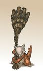  demon's_great_hammer highres huge_weapon marowak nameo_(judgemasterkou) no_humans parody pokemon pokemon_(creature) red_eyes size_difference skull solo souls_(from_software) weapon 