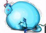  anthro belly belly_expansion belly_inflation big_belly big_breasts blue_hair breast_expansion breasts dragon female hair huge_breasts hyper hyper_belly inflation larissa lowrider-girl scalie solo stuffing 