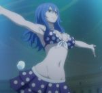  1girl bikini blue_hair breasts fairy_tail female juvia_loxar navel screencap solo stitched swimsuit underwater 