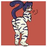  butt cat chubby eyewear feline girly glasses male mammal solo stripes toyger toyger_chives wide_hips ziats_(artist) 