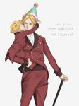  aldnoah.zero blonde_hair cane cruhteo dated father_and_son happy_birthday hat klancain multiple_boys party_hat simabe 