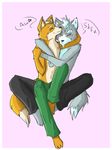  canine clothing fox_mccloud hug love lynex male male/male mammal nintendo star_fox video_games wolf wolf_o&#039;donnell 