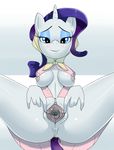  anthro anthrofied anus blue_eyes breasts clothing equine female friendship_is_magic hair horn looking_at_viewer mammal my_little_pony nipples purple_hair pussy pussy_juice rarity_(mlp) skyline19 smile solo spread_legs spreading unicorn 