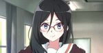  1girl animated animated_gif black_hair blue_eyes glasses hibike!_euphonium solo tanaka_asuka 