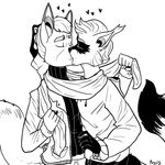  canine clothing fox_mccloud girly kissing line_art love male male/male mammal nintendo possly raccoon sly_cooper sly_cooper_(series) star_fox video_games 