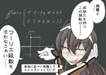  ashigara_(kantai_collection) chalk chalkboard equation gloves graph kantai_collection kantai_collection_(anime) kogame math open_mouth solo translated 