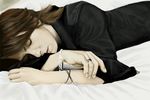  1boy black_shirt bracelet brown_hair eyes_closed hyde_(l&#039;arc~en~ciel) hyde_(l'arc~en~ciel) j-rock jewelry l&#039;arc~en~ciel l'arc~en~ciel male male_focus musician photorealistic realistic ring shirt sleeping solo 