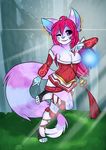  ahri and breasts cinnamama invalid_tag league_of_legends magic pastel piercing video_games 