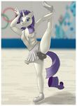  animal_genitalia anthro anthrofied balls blue_eyes clothing dickgirl edit equine friendship_is_magic fur hair happy hi_res horse horsecock ice_skating intersex mammal my_little_pony penis pony purple_hair rarity_(mlp) skipsy skirt smile sochi_2014_olympics solo spread_legs spreading white_fur 