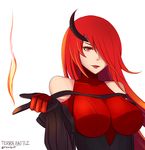  daiana_(terra_battle) fire long_hair looking_at_viewer red_eyes red_hair rexlent simple_background solo terra_battle 