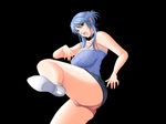  1girl black_background blue_hair breasts choker game_cg huge_breasts panties sanjo_miku shimai_tsuma_3 shimaizuma_3 simple_background solo underwear 