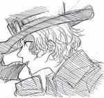  gloves goggles goggles_on_hat hat highres male_focus monochrome one_piece profile sabo_(one_piece) scar sketch solo top_hat 
