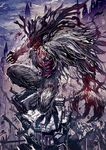  bloodborne city claws cleric_beast cloud highres mamuru monster no_humans open_mouth red_eyes ribs 