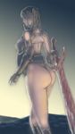  armor ass bad_id bad_pixiv_id bikini_armor dragon's_dogma g-string huge_weapon long_hair long_legs luckydoragon panties reverse_grip solo sword thong twintails underwear weapon 