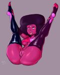  1girl afro ahegao cartoon_network dark_skin garnet_(steven_universe) legs_up pussy randomboobguy solo spread_legs steven_universe thick_lips thighhighs third_eye tongue tongue_out uncensored underboob 