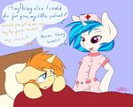  anthro bed duo english_text equine friendship_is_magic horn jarwis mammal my_little_pony open_mouth text unicorn vinyl_scratch_(mlp) 