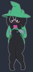  2018 assisted_exposure blush breasts caprine clothing crossgender deltarune disembodied_hand duo embarrassed exhibitionism eyewear female glasses gloves goat looking_down mammal navel nipples purplealacran pussy ralsei short_stack small_breasts solo_focus thick_thighs 