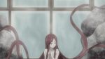  1girl animated animated_gif bath fairy_tail flare_corona long_hair lowres nude prehensile_hair red_hair scar screencap soap soap_bubbles solo 