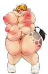  2015 absurd_res alpha_channel amber_eyes angry anthro big_breasts big_nipples blonde_hair blush bovine breast_squish breasts cattle clothing female fur hair hi_res hooves horn huge_breasts long_hair looking_at_viewer madamsquiggles mammal multi_breast navel nipples obese overweight panties pink_skin pubes solo spots standing tail_tuft thick_thighs tuft underwear wide_hips 