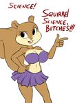  big_breasts breasts brown_fur buckteeth chochi clothing english_text female fur mammal open_mouth pointing rodent sandy_cheeks solo spongebob_squarepants squirrel text 