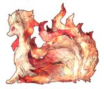  ambiguous_gender canine feral fox fur kann1kura_(kanna) looking_at_viewer mammal multiple_tails ninetales nintendo plain_background pok&eacute;mon red_eyes solo video_games 