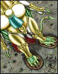  2003 ambiguous_gender anthro armor barefoot blood breasts claws clothed clothing death dragon feet female flag gore green_scales group horn human male mammal markie outside piercing scalie size_difference stomping teeth toe_claws tongue war wings 