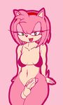  amy_rose anthro big_breasts blush breasts clothing damian_hodge dickgirl intersex penis plain_background sega solo sonic_(series) tongue tongue_out uncut wide_hips 