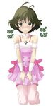  akizuki_ryou antenna_hair bare_shoulders blush brown_eyes brown_hair cross crossdressing cute_&amp;_girly_(idolmaster) idolmaster idolmaster_dearly_stars jewelry kneeling male_focus necklace otoko_no_ko short_hair solo tamakaga tears thighhighs 