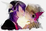  bad_id bad_pixiv_id black_hair blonde_hair blush face-to-face giancarlo_bourbon_del_monte giulio_di_bondone headphones kaninn lucky_dog_1 magnet_(vocaloid) male_focus multiple_boys parody purple_eyes vocaloid 