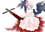  bad_id bad_pixiv_id cross hat kanden purple_hair red_eyes remilia_scarlet short_hair solo touhou wings 