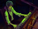  bad_id bad_pixiv_id blue_eyes blue_hair formal grand_piano instrument kaito male_focus nr_(takeno) piano sitting solo suit vocaloid 
