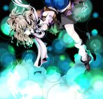  arm_warmers awa_toka blonde_hair green_eyes mizuhashi_parsee mouth_hold pointy_ears scarf short_hair solo touhou 