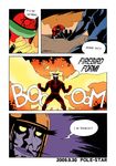  2boys comic dated engrish facial_hair general_vamp helmet mask multiple_boys mustache parody ranguage style_parody sunred superhero t_a_r_o tentai_senshi_sunred 