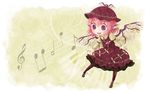  animal_ears beamed_eighth_notes eighth_note half_note hat musical_note mystia_lorelei ozawa pink_hair quarter_note short_hair solo staff_(music) touhou treble_clef wings 