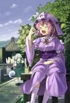  bad_id bad_pixiv_id closed_eyes dango day eating food hat hidebo konpaku_youmu konpaku_youmu_(ghost) multiple_girls outdoors pink_hair saigyouji_yuyuko sanshoku_dango silver_hair sitting sword touhou wagashi weapon 