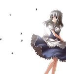  blue_eyes braid hairband izayoi_sakuya lowres maid risutaru short_hair silver_hair solo touhou twin_braids 